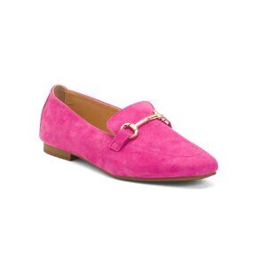 POELMAN fuschia Suede Loafers With Horsebit Detail